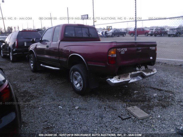 4TASM92N0YZ640478 - 2000 TOYOTA TACOMA XTRACAB PRERUNNER MAROON photo 3