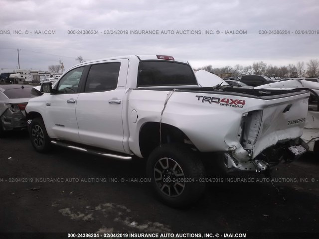 5TFHY5F19KX802338 - 2019 TOYOTA TUNDRA CREWMAX LIMITED WHITE photo 3