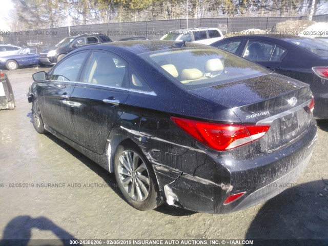 5NPEC4ACXEH825843 - 2014 HYUNDAI SONATA SE/LIMITED BLACK photo 3