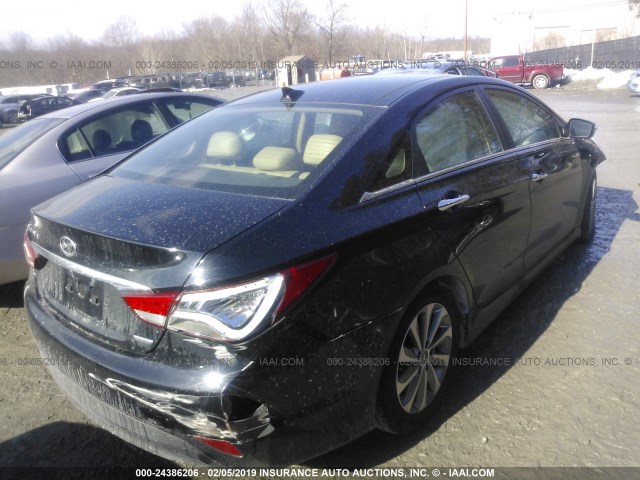 5NPEC4ACXEH825843 - 2014 HYUNDAI SONATA SE/LIMITED BLACK photo 4