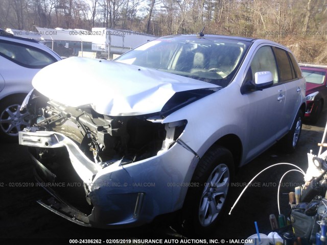 2FMDK4JC7CBA16402 - 2012 FORD EDGE SEL SILVER photo 2