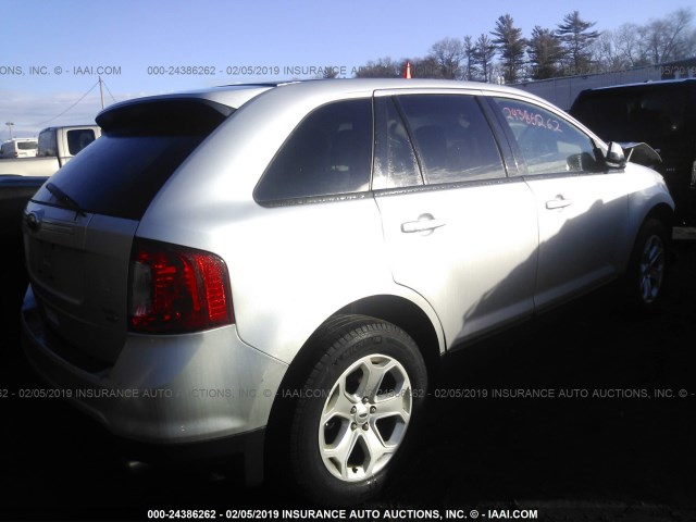 2FMDK4JC7CBA16402 - 2012 FORD EDGE SEL SILVER photo 4