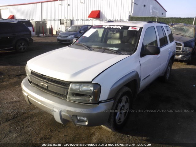 1GNDS13S332254851 - 2003 CHEVROLET TRAILBLAZER  WHITE photo 2