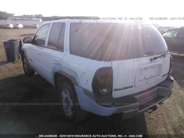 1GNDS13S332254851 - 2003 CHEVROLET TRAILBLAZER  WHITE photo 3