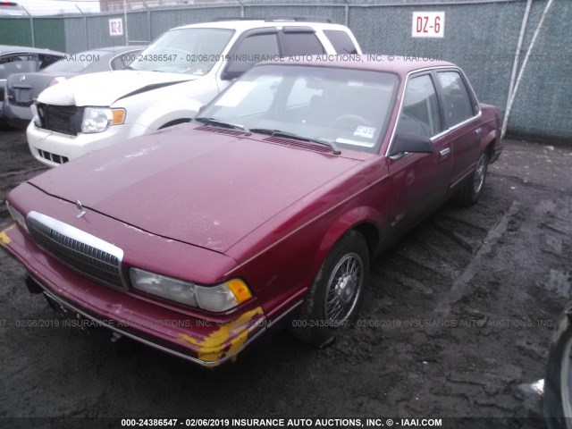 3G4AG55N7PS633210 - 1993 BUICK CENTURY SPECIAL BURGUNDY photo 2