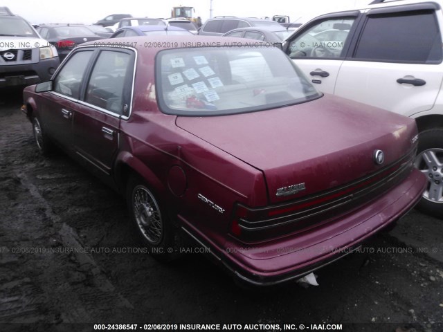 3G4AG55N7PS633210 - 1993 BUICK CENTURY SPECIAL BURGUNDY photo 3