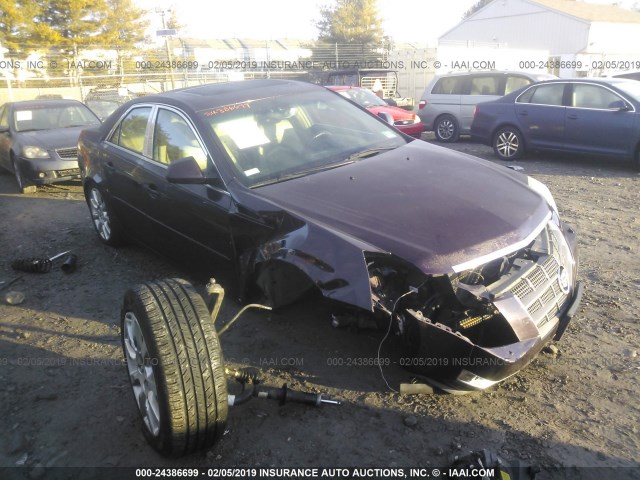 1G6DM577X80114009 - 2008 CADILLAC CTS BURGUNDY photo 1