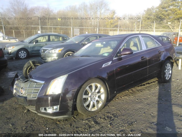 1G6DM577X80114009 - 2008 CADILLAC CTS BURGUNDY photo 2