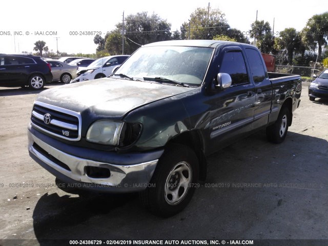 5TBRT34142S255312 - 2002 TOYOTA TUNDRA ACCESS CAB/ACCESS CAB SR5 GREEN photo 2