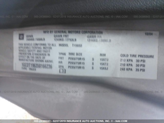 1GCDT196358166236 - 2005 CHEVROLET COLORADO BEIGE photo 9