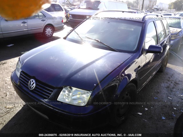 WVWSG61J62W108640 - 2002 VOLKSWAGEN JETTA GLS BLUE photo 2