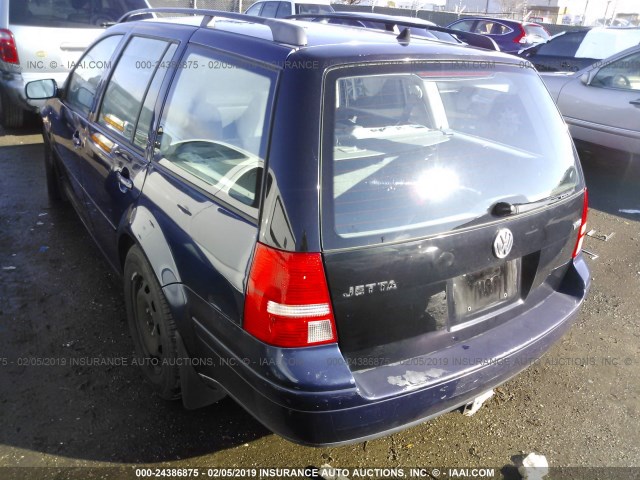 WVWSG61J62W108640 - 2002 VOLKSWAGEN JETTA GLS BLUE photo 3