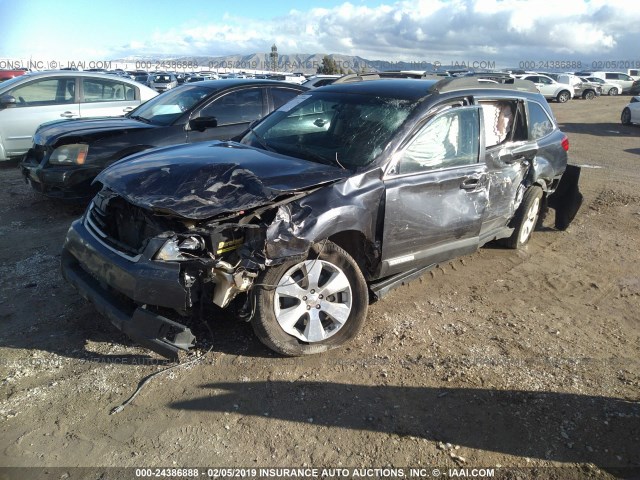 4S4BRDFC8A2364921 - 2010 SUBARU OUTBACK 3.6R PREMIUM GRAY photo 2