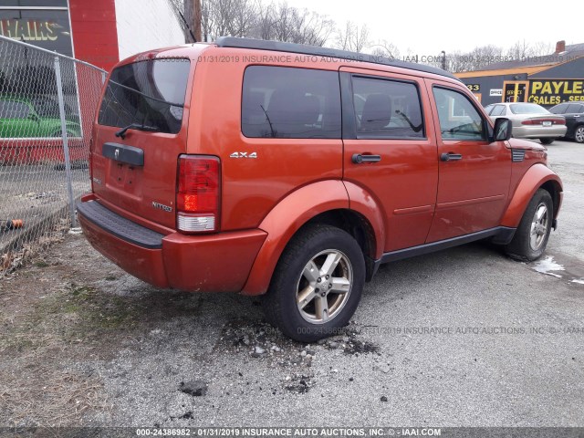 1D8GU28K19W527531 - 2009 DODGE NITRO ORANGE photo 4