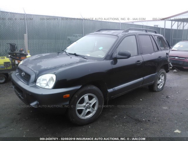 KM8SB12B74U636044 - 2004 HYUNDAI SANTA FE GL BLACK photo 2