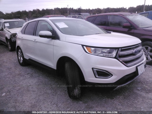 2FMTK4J96FBB81121 - 2015 FORD EDGE SEL WHITE photo 1