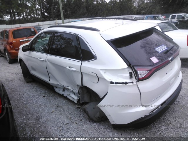 2FMTK4J96FBB81121 - 2015 FORD EDGE SEL WHITE photo 3