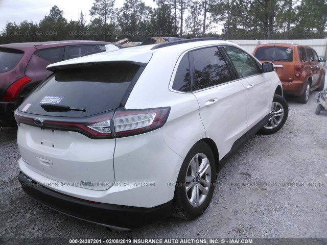 2FMTK4J96FBB81121 - 2015 FORD EDGE SEL WHITE photo 4