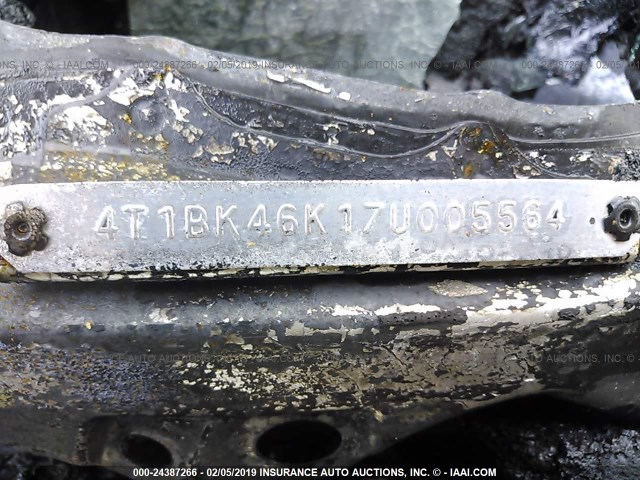 4T1BK46K17U005564 - 2007 TOYOTA CAMRY NEW GENERAT LE/XLE/SE SILVER photo 9