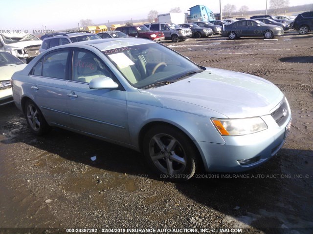 5NPEU46F27H176977 - 2007 HYUNDAI SONATA SE/LIMITED Light Blue photo 1