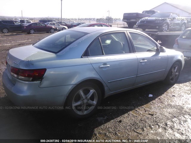 5NPEU46F27H176977 - 2007 HYUNDAI SONATA SE/LIMITED Light Blue photo 4