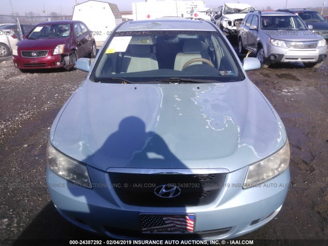 5NPEU46F27H176977 - 2007 HYUNDAI SONATA SE/LIMITED Light Blue photo 6