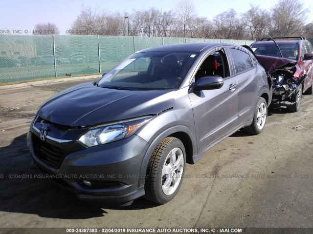 3CZRU6H51GM708385 - 2016 HONDA HR-V EX GRAY photo 2