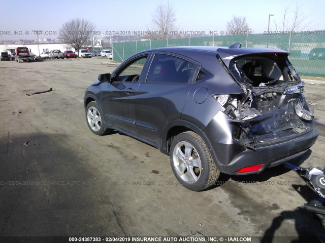 3CZRU6H51GM708385 - 2016 HONDA HR-V EX GRAY photo 3