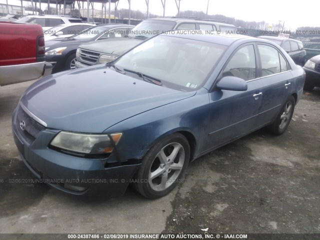 5NPEU46F26H076571 - 2006 HYUNDAI SONATA GLS/LX BLUE photo 2