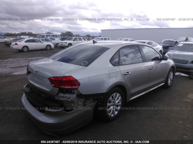 1VWAT7A35EC074899 - 2014 VOLKSWAGEN PASSAT S SILVER photo 4