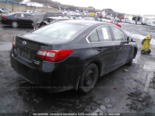 4S3BNAA60G3062395 - 2016 SUBARU LEGACY 2.5I BLACK photo 4