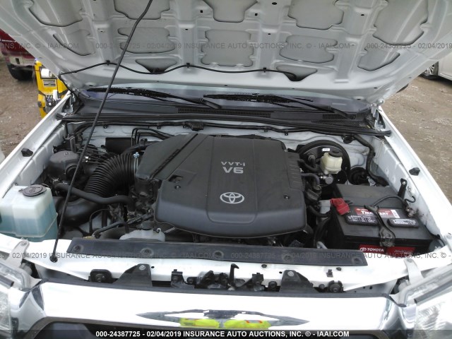 3TMJU4GN0FM177154 - 2015 TOYOTA TACOMA DOUBLE CAB PRERUNNER WHITE photo 10