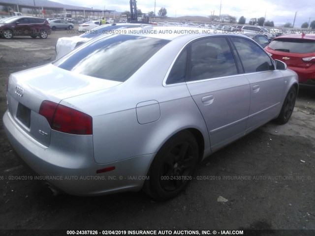 WAUAF78E56A210038 - 2006 AUDI A4 2/TURBO SILVER photo 4