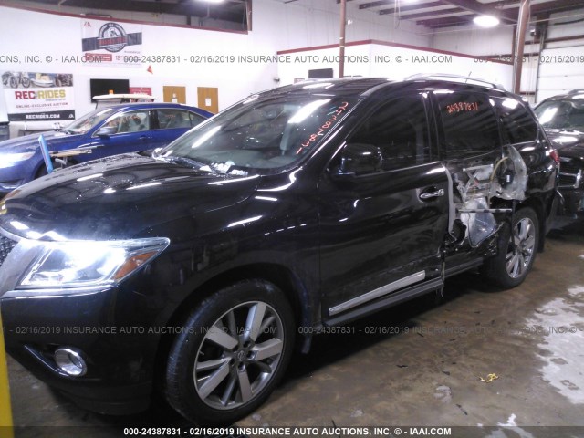 5N1AR2MM7EC647161 - 2014 NISSAN PATHFINDER S/SV/SL/PLATINUM BLACK photo 2