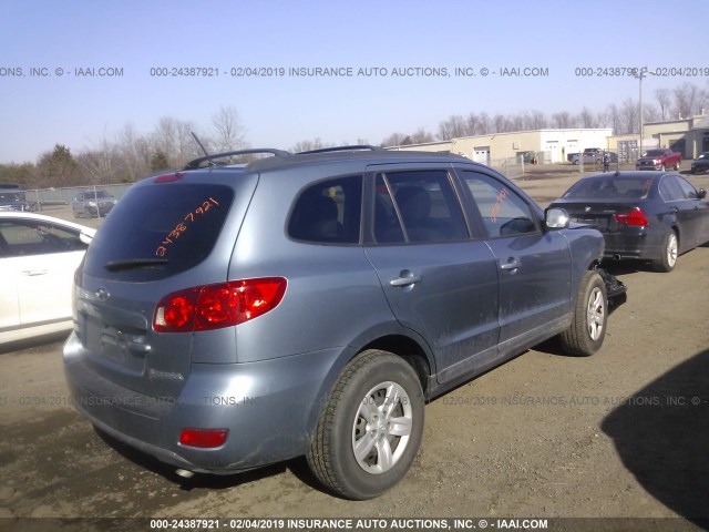 5NMSG13D49H251304 - 2009 HYUNDAI SANTA FE GLS BLUE photo 4