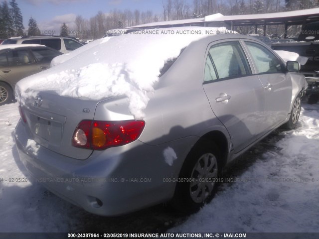 1NXBU40E39Z020647 - 2009 TOYOTA COROLLA S/LE/XLE SILVER photo 4