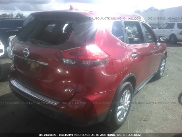 JN8AT2MT5HW407160 - 2017 NISSAN ROGUE S/SL/SV RED photo 4