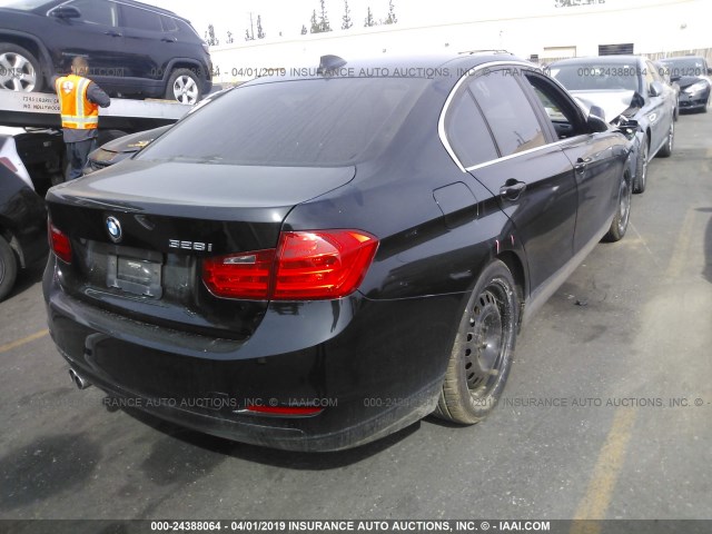 WBA3C1C57FK117845 - 2015 BMW 328 I SULEV BLACK photo 4