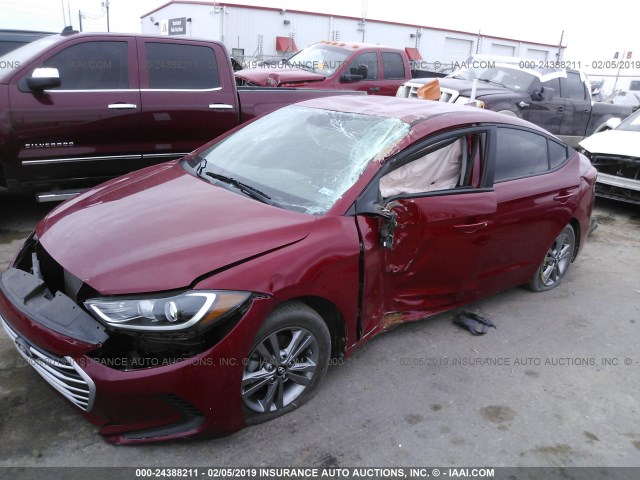 KMHD84LF9HU104598 - 2017 HYUNDAI ELANTRA SE/VALUE/LIMITED MAROON photo 2