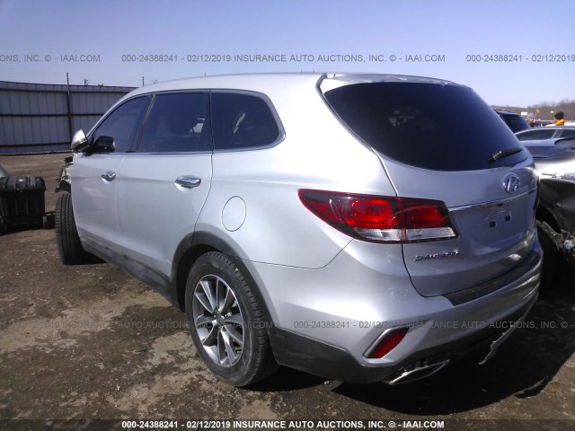 KM8SN4HF8JU276202 - 2018 HYUNDAI SANTA FE SE/LIMITED SILVER photo 3