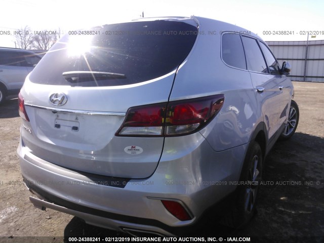 KM8SN4HF8JU276202 - 2018 HYUNDAI SANTA FE SE/LIMITED SILVER photo 4