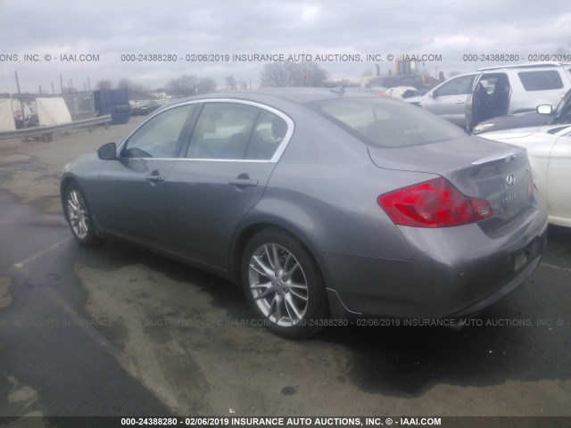 JN1CV6AP1AM407738 - 2010 INFINITI G37 SPORT GRAY photo 3