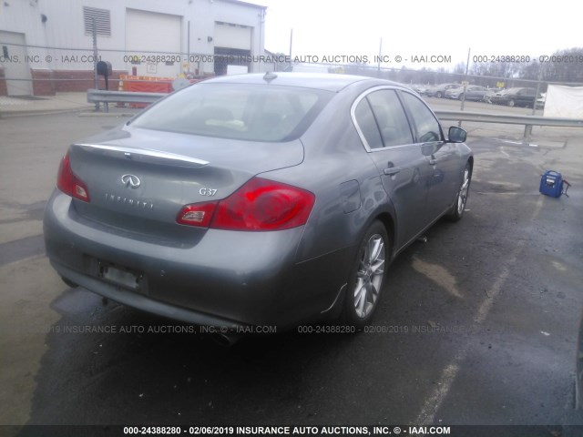 JN1CV6AP1AM407738 - 2010 INFINITI G37 SPORT GRAY photo 4