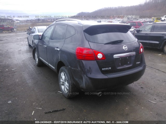 JN8AS5MV1DW608358 - 2013 NISSAN ROGUE S/SV PURPLE photo 3