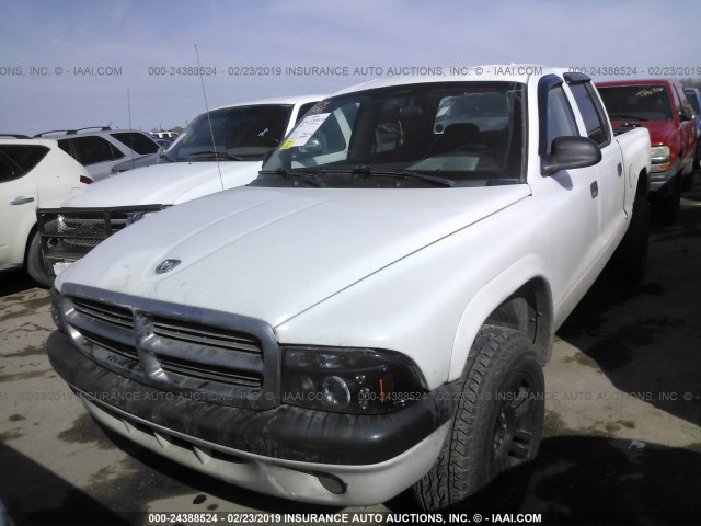 1D7HG38N44S752316 - 2004 DODGE DAKOTA QUAD SPORT WHITE photo 2