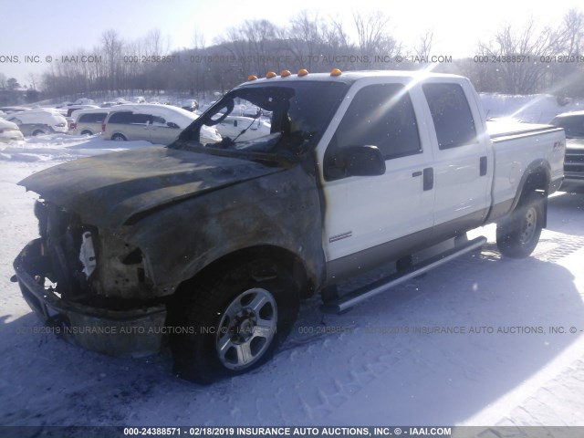 1FTWW31P65EA22455 - 2005 FORD F350 SRW SUPER DUTY WHITE photo 2