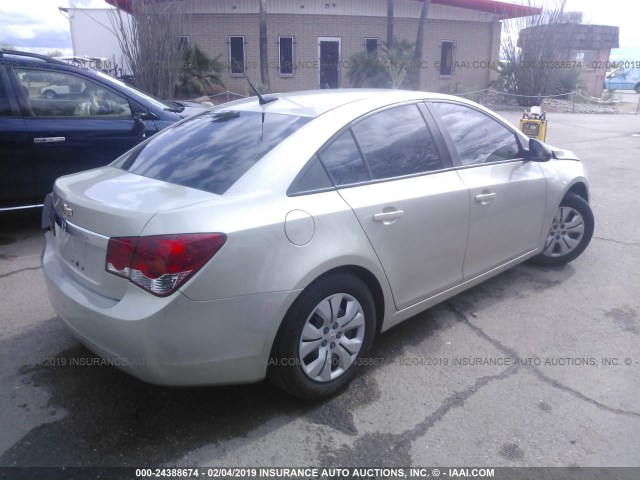 1G1PA5SH0E7446667 - 2014 CHEVROLET CRUZE LS GOLD photo 4