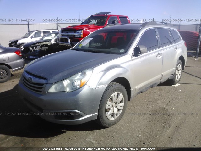 4S4BRBAC0B1432714 - 2011 SUBARU OUTBACK 2.5I SILVER photo 2