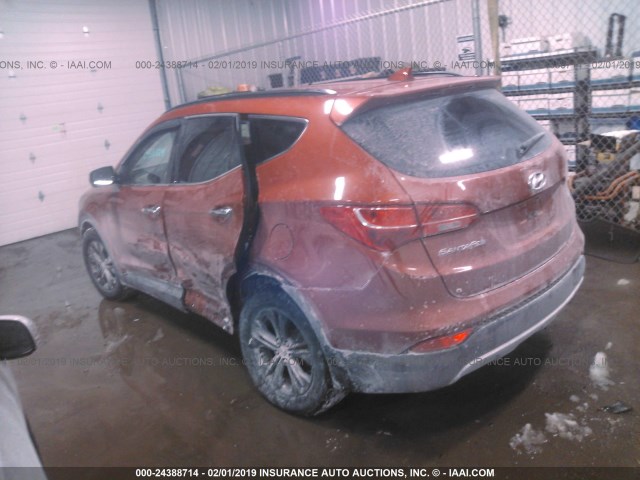 5XYZUDLB4DG077793 - 2013 HYUNDAI SANTA FE SPORT  ORANGE photo 3