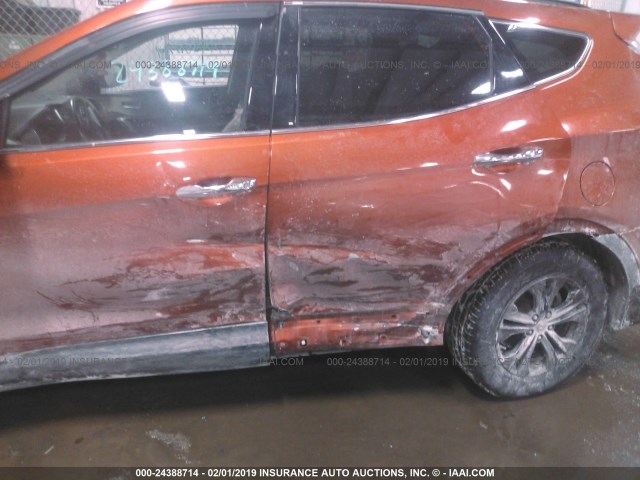 5XYZUDLB4DG077793 - 2013 HYUNDAI SANTA FE SPORT  ORANGE photo 6